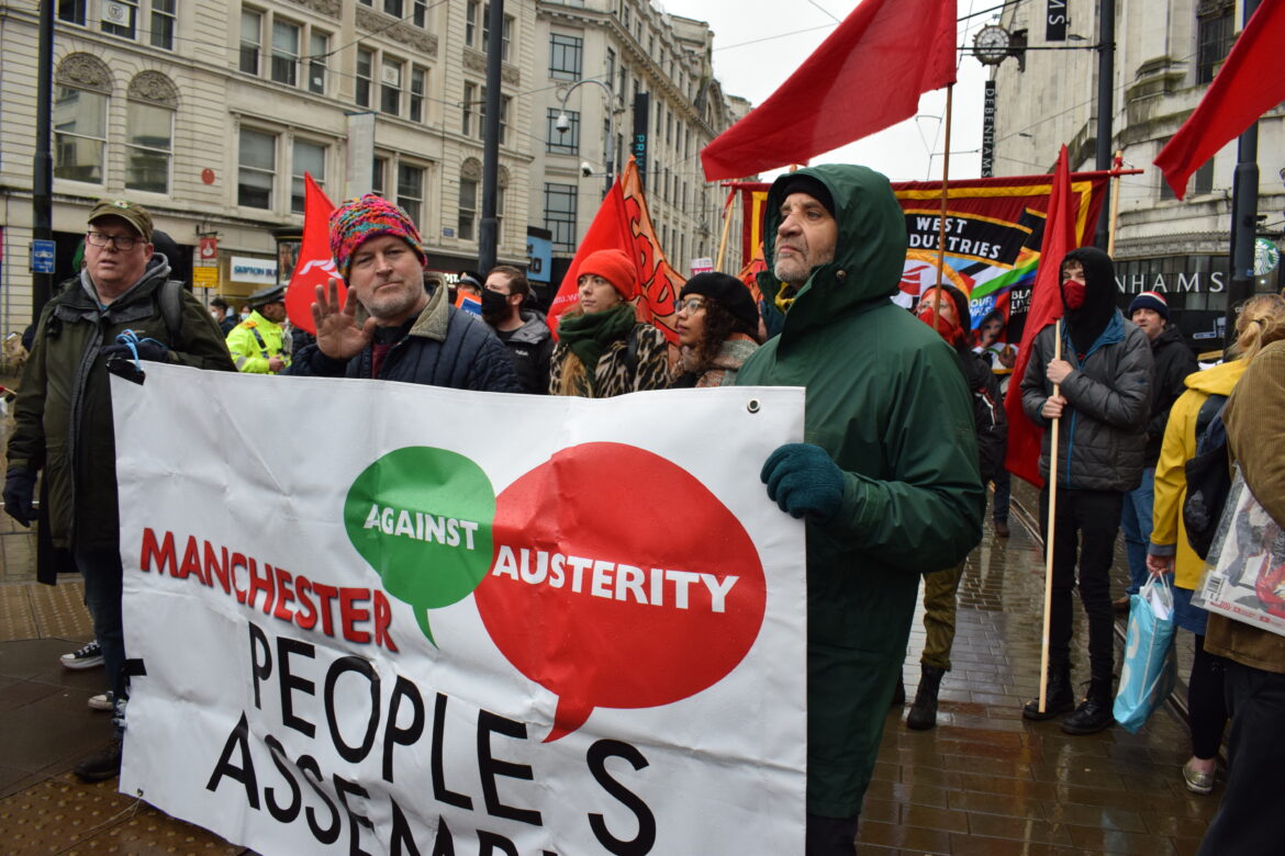 MANCHESTER DEMONSTRATES AGAINST THE TORIES
