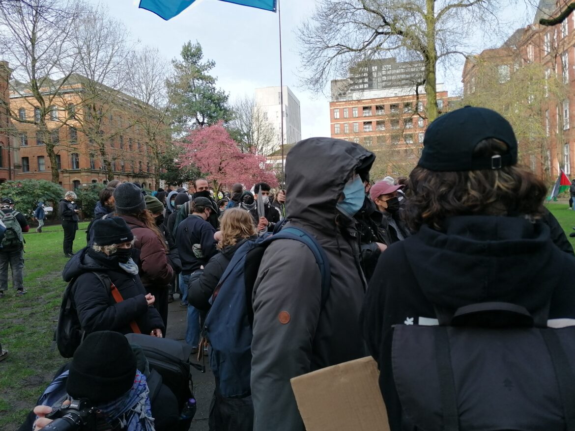 All kicking off in the Manchester drizzle